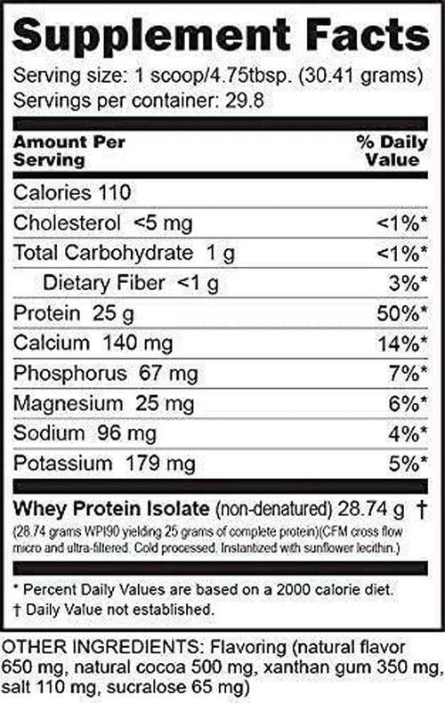 NutraBio 100% Whey Protein Isolate (Chocolate, 2 Pounds)