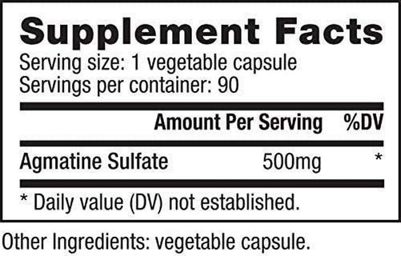 NutraBio Agmatine Sulfate Supplement (500mg, 90 Capsules)