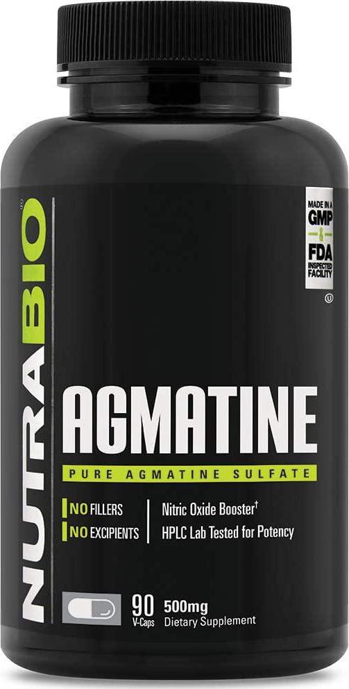 NutraBio Agmatine Sulfate Supplement (500mg, 90 Capsules)