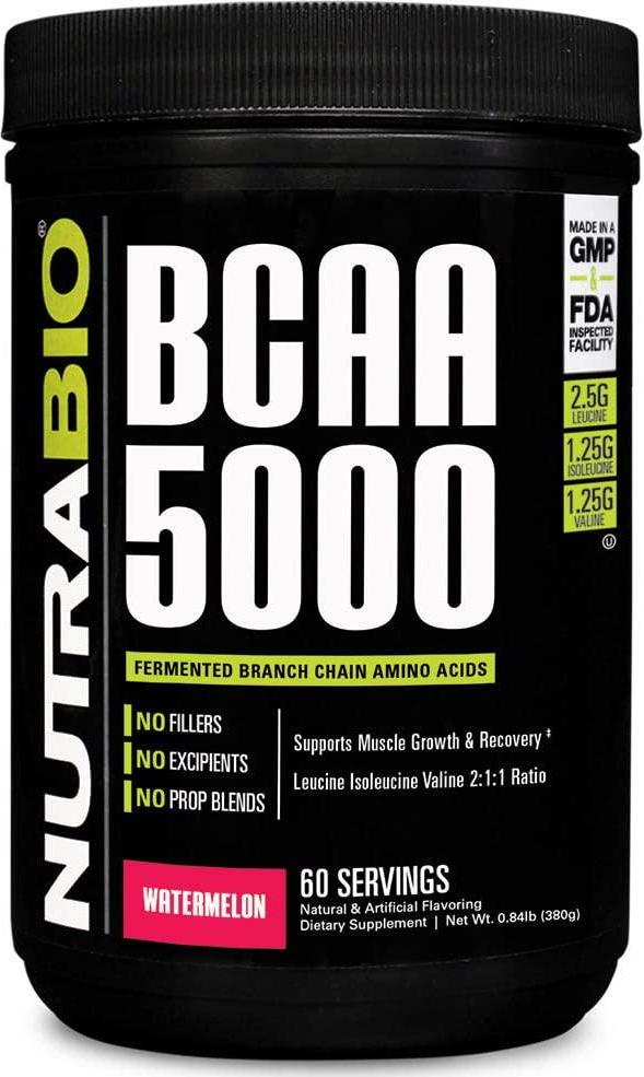 NutraBio - BCAA 5000 Powder Watermelon - 0.9 lbs.