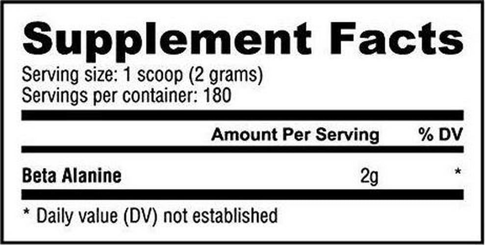 NutraBio Beta Alanine Pre-Workout Supplement - 360g Powder