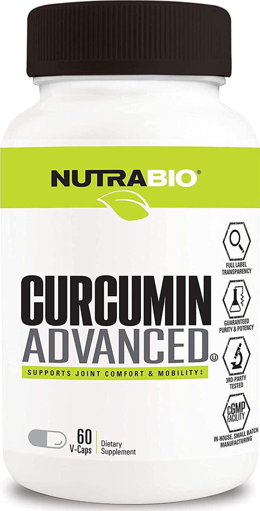 NutraBio Curcumin Advanced (60 Vegetable Capsules) - Digestion and Joint Support Complex