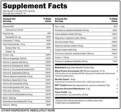 NutraBio Extreme Mass Weight Gainer - 6 lbs Vanilla by NutraBio