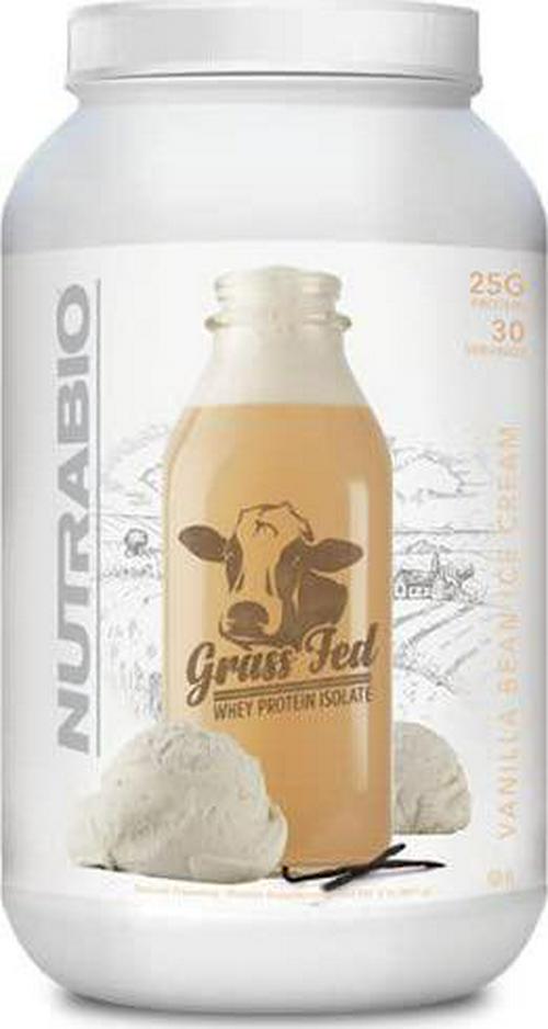 NutraBio Grass Fed Whey Isolate Protein Powder - 25G of Protein Per Scoop - Sugar Free Natural Lean Muscle Protein Supplement - Vanilla - 2 Pounds, 29 Servings