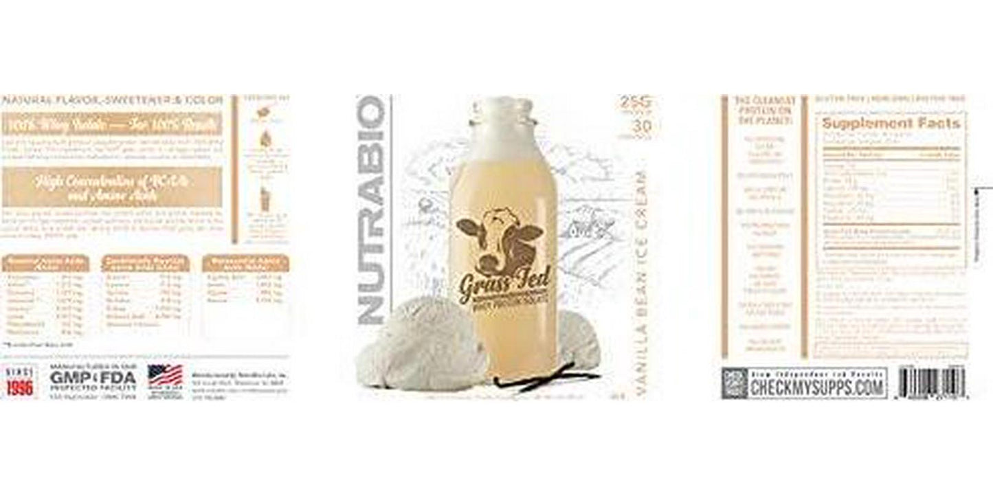 NutraBio Grass Fed Whey Isolate Protein (Vanilla, 2 Pounds)