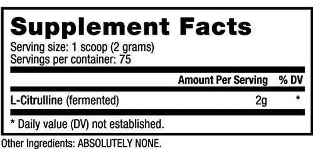 NutraBio L-Citrulline Powder, Nitric Oxide Booster 150 Grams