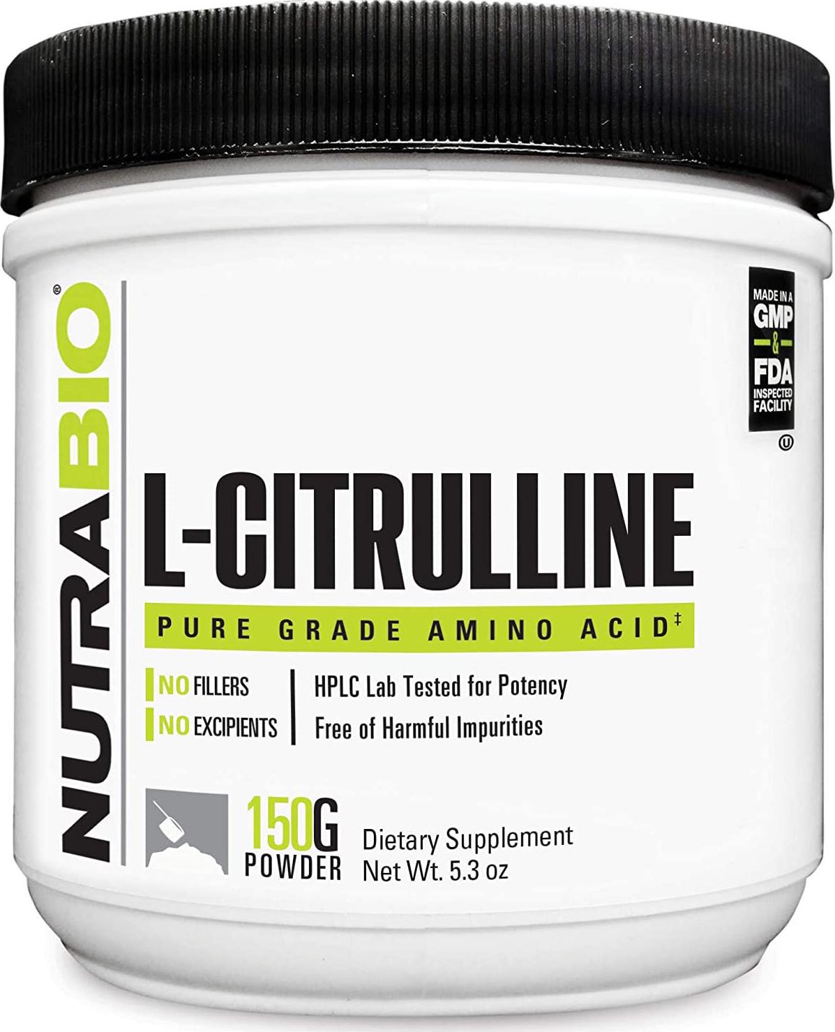 NutraBio L-Citrulline Powder, Nitric Oxide Booster 150 Grams