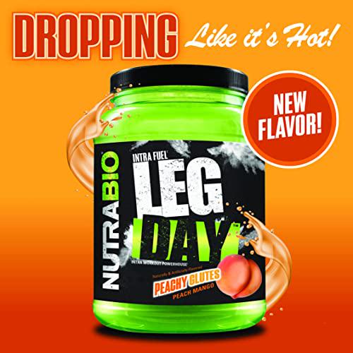 NutraBio Leg Day Intra Carb Supplement Advanced Carbohydrate Complex Amino Acid EAA/BCAA Formula Electrolyte Blend for Recovery and Performance, Peach Mango, 20 Servings