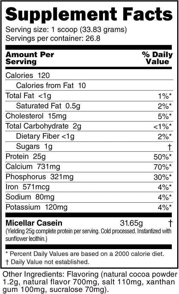 NutraBio Micellar Casein Protein Powder, 2 lbs, Dutch Chocolate