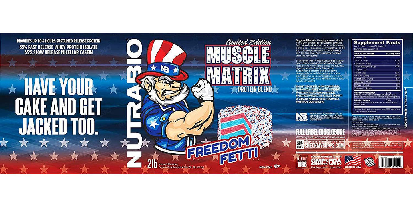 NutraBio Muscle Matrix (Freedom Fetti, 2 Pounds)