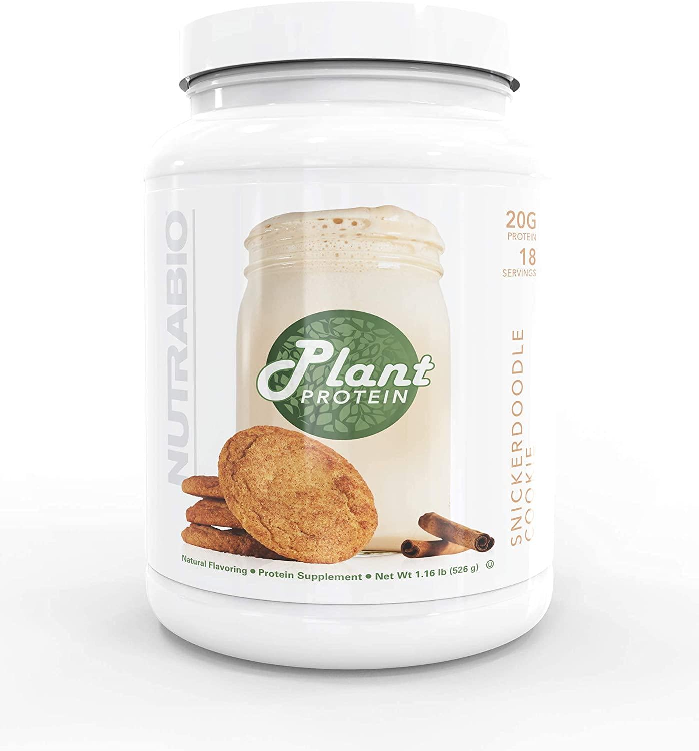 NutraBio Plant Protein Complete Amino Acid Profile 20G of Protein per Scoop Gluten and Dairy Free, Zero Fillers, Naturally Sweetened, Non-GMO, USA Made Protein Powder - Snickerdoodle Cookie