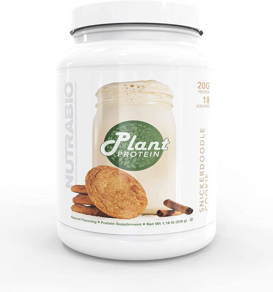 NutraBio Plant Protein Complete Amino Acid Profile 20G of Protein per Scoop Gluten and Dairy Free, Zero Fillers, Naturally Sweetened, Non-GMO, USA Made Protein Powder - Snickerdoodle Cookie