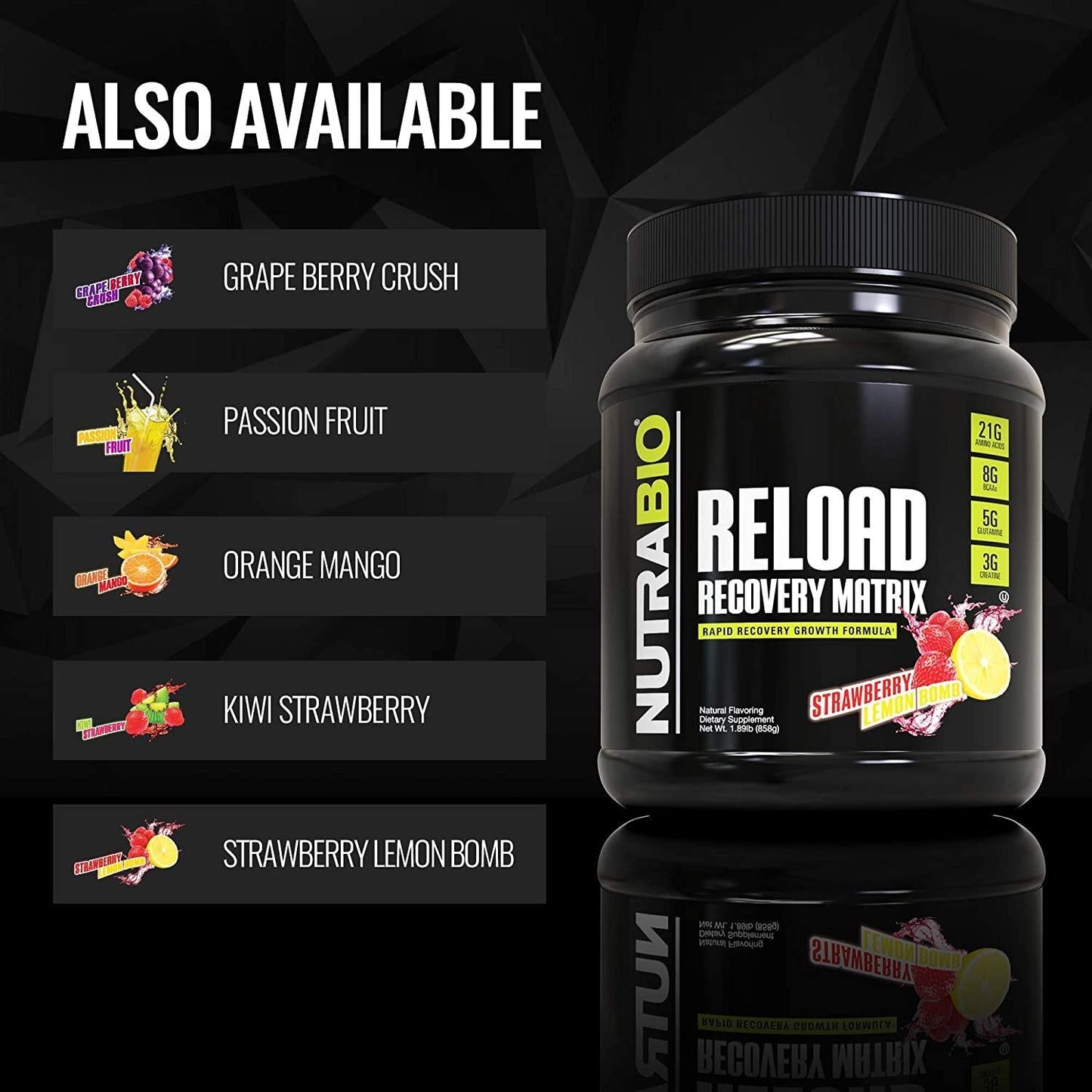 NutraBio Reload - 30 Servings (Kiwi Strawberry)