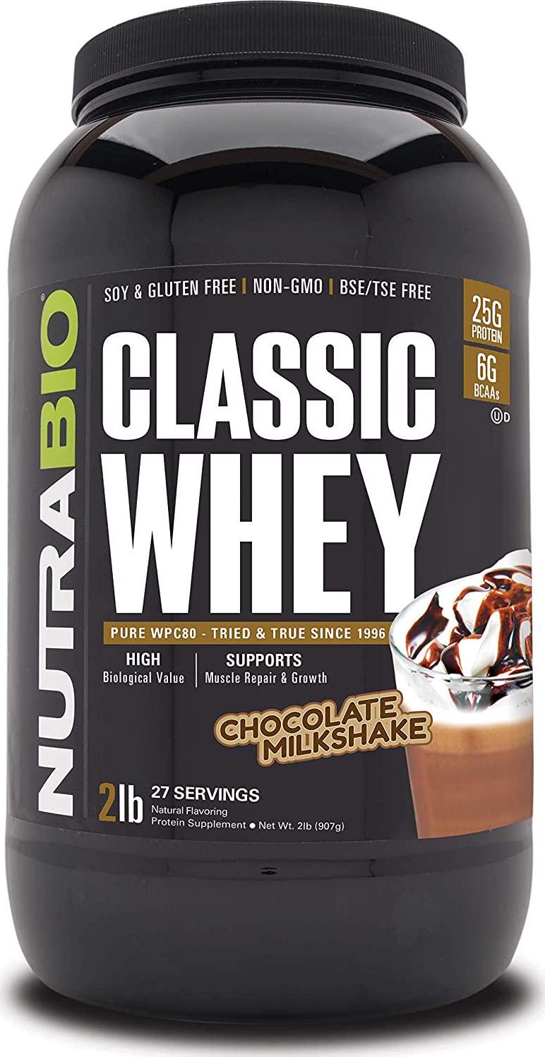 NutraBio - Whey Protein Concentrate Powder Chocolate - 2 lbs.