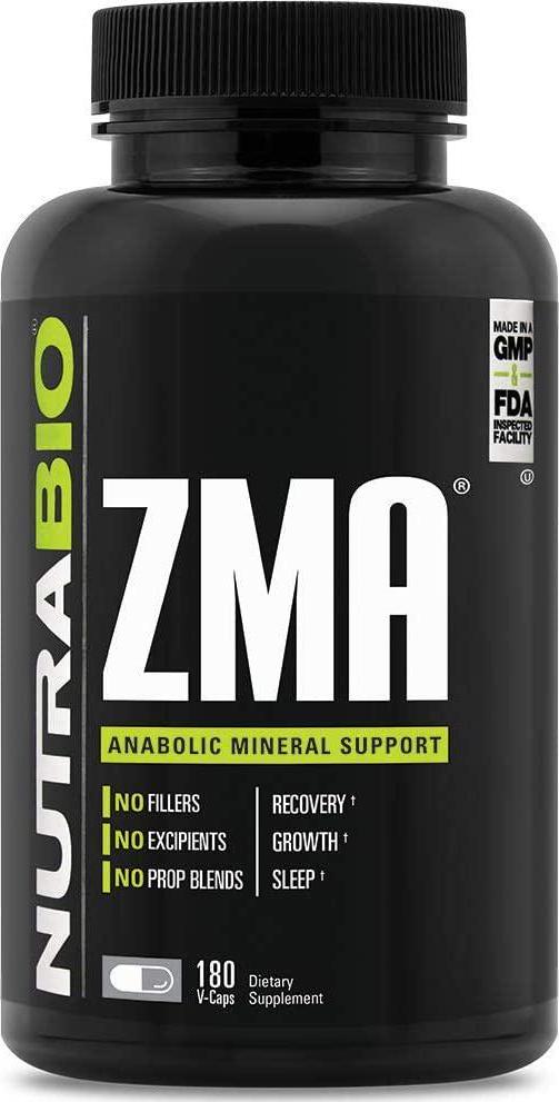 NutraBio - ZMA Anabolic Mineral Support - 180 Vegetarian Capsules