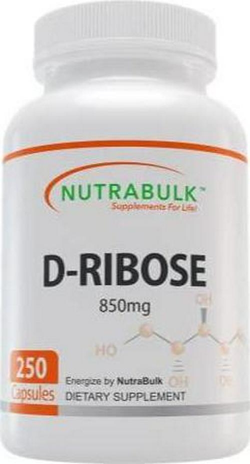 NutraBulk D-Ribose Natural 850mg Capsules - 250 Count