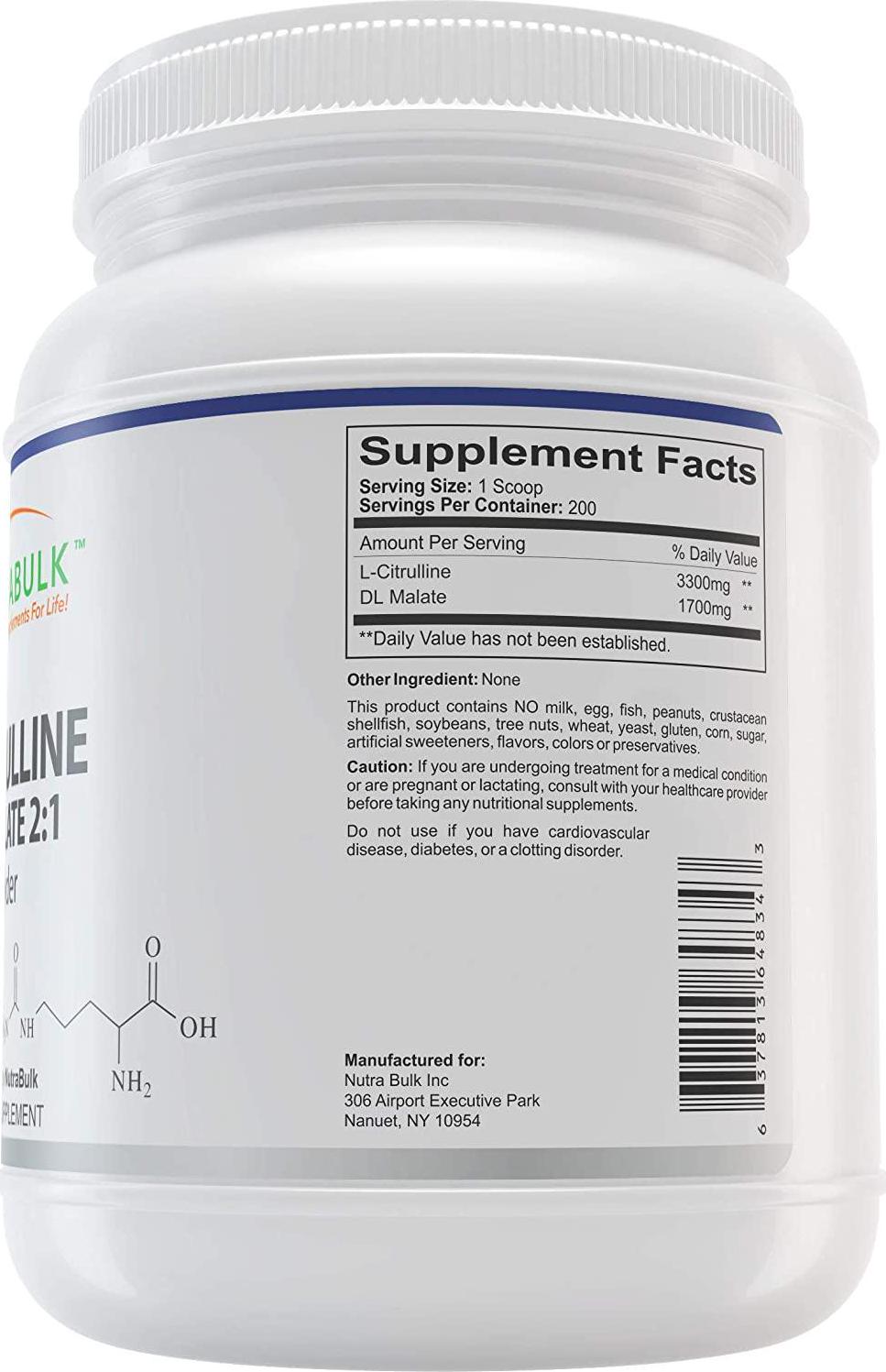 NutraBulk L-Citrulline DL-Malate 2:1 PowderÂ 1000 Gram