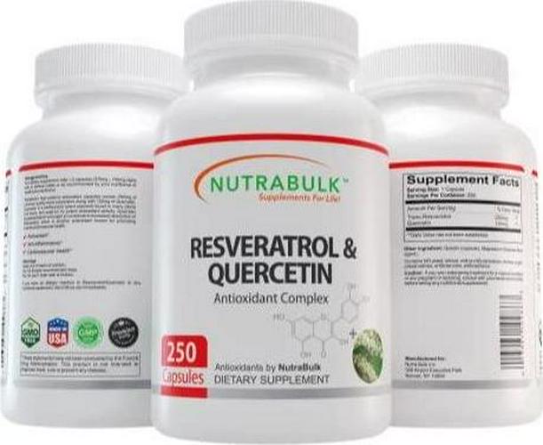 NutraBulk Resveratrol 250mg / Quercetin 120mg Capusules 250 Count