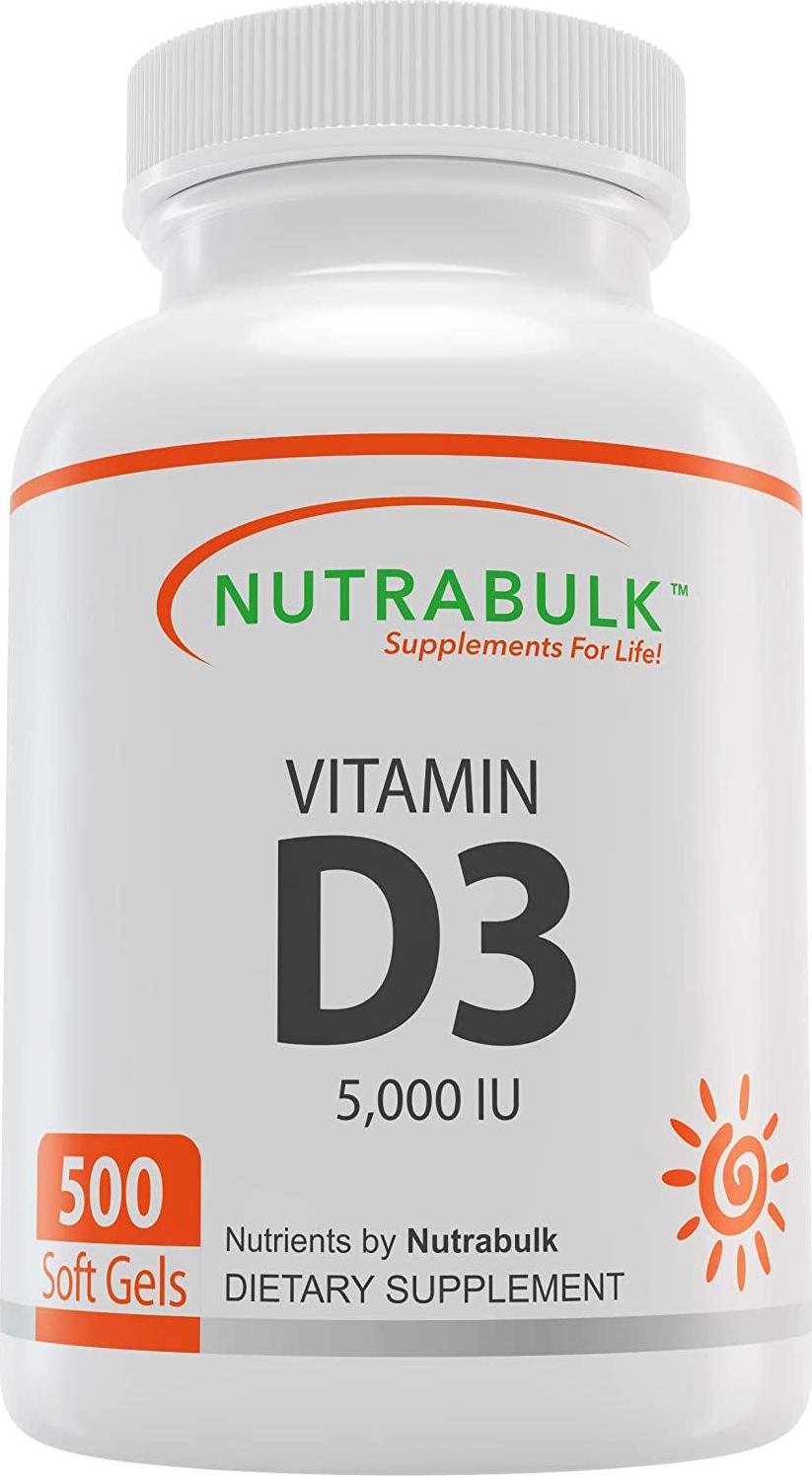 NutraBulk Vitamin D3 5,000IU Soft Gels - 500 Count