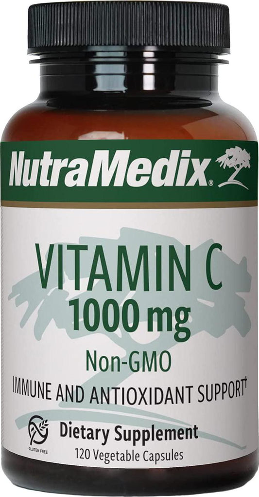 NutraMedix 1000mg Vitamin C - Helps Support a Healthy Immune System, Inflammatory Response and Neutralize Free Radicals - Ascorbic Acid - Vegan, Non-GMO (120 Vegetarian Capsules)