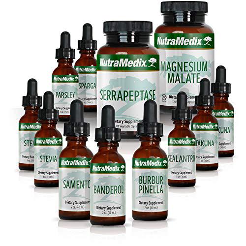 NutraMedix Cowden Support Program Month 1 - Detox Tincture Protocol - Includes Banderol, Burbur-Pinella, Samento Cat's Claw and More - Bioavailable Herbal Detox - Immune System Support (12 Piece Set)