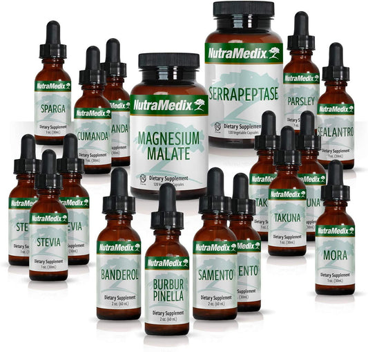 NutraMedix Cowden Support Program Month 3 - Bioavailable Herbal Detox Protocol Including Banderol, Burbur-Pinella, Serrapeptase, Samento Cat&#039;s Claw Tincture and More - Immune Support (18 Piece Set)