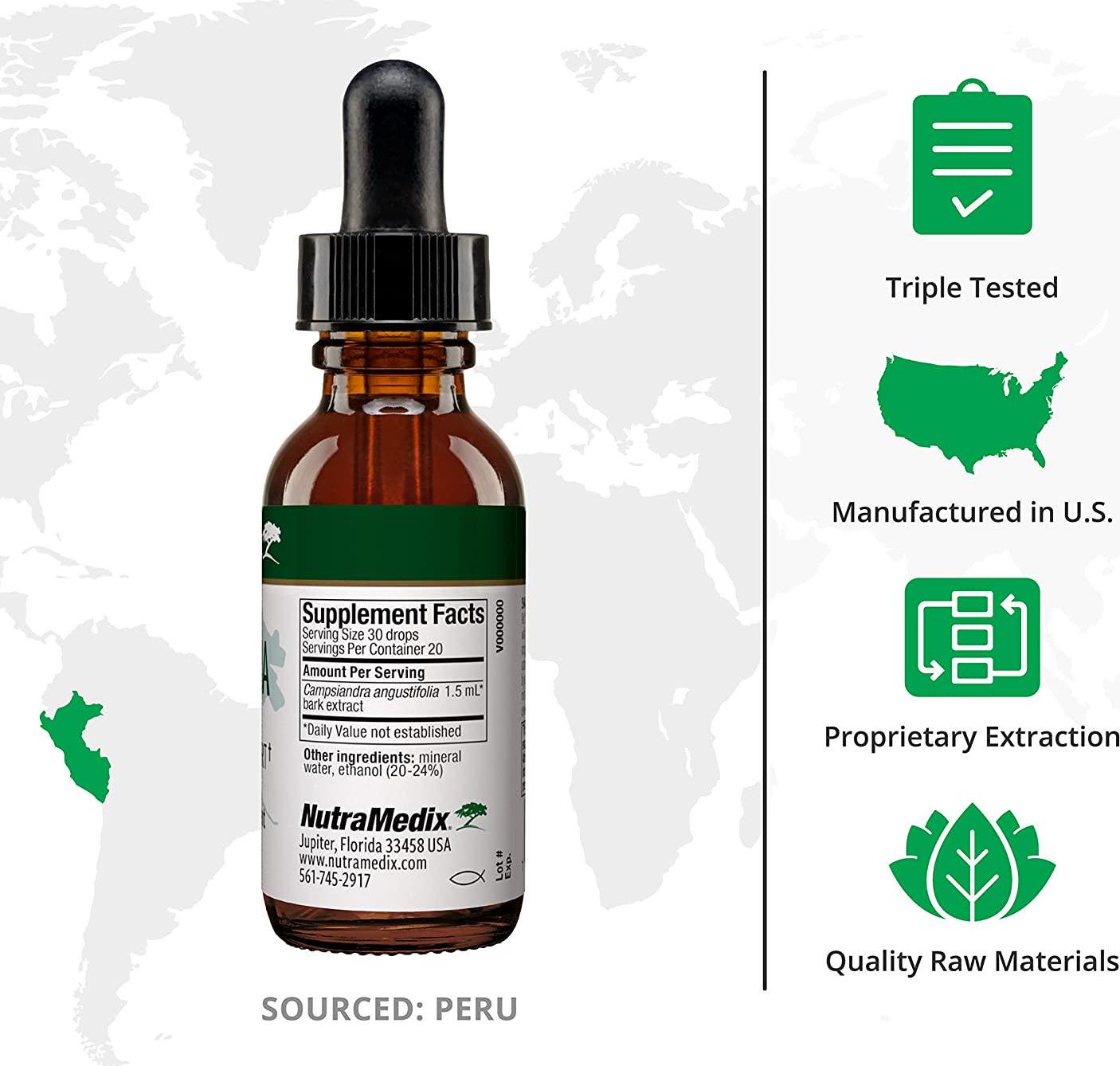 NutraMedix Cumanda Herbal Tincture - Immune, Microbial and Inflammatory Response Support with Bioavailable Peruvian Tree Bark Extract Drops - Tincture Supplement (1oz / 30ml)