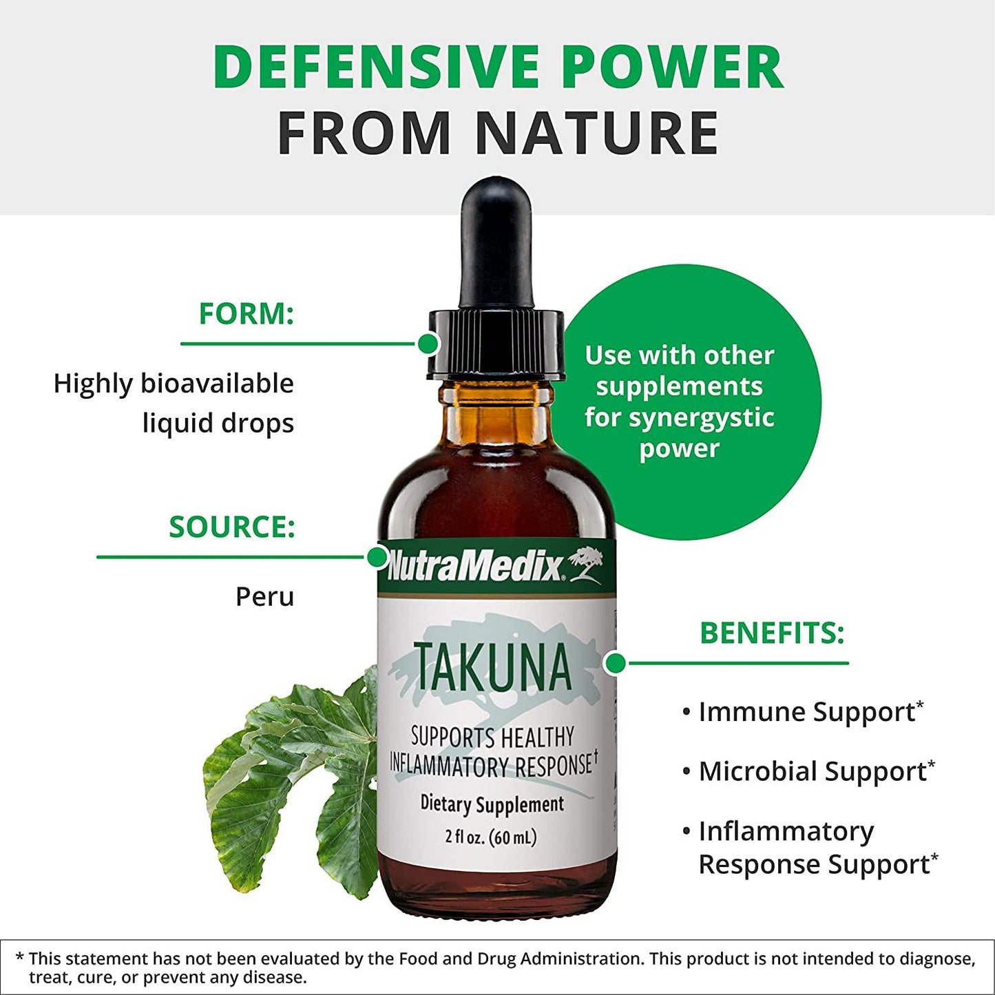 NutraMedix Takuna - Cecropia strigosa Bark Extract, Microbial + Immune Defense (2 Ounces, 60 Milliliters)