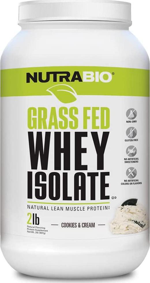 Nutrabio Grass-Fed Whey Protein Isolate 0.9kg Cookies and Cream