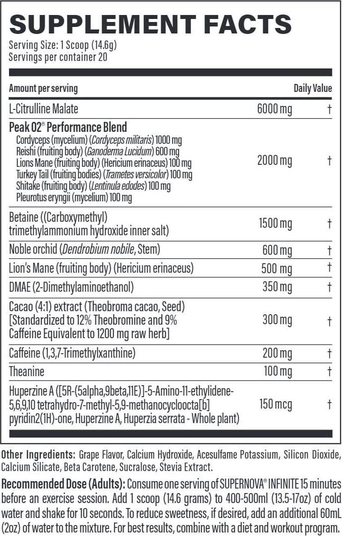 Nutrabolics Supernova Infinite - Juicy Grape Pre-Workout Powder
