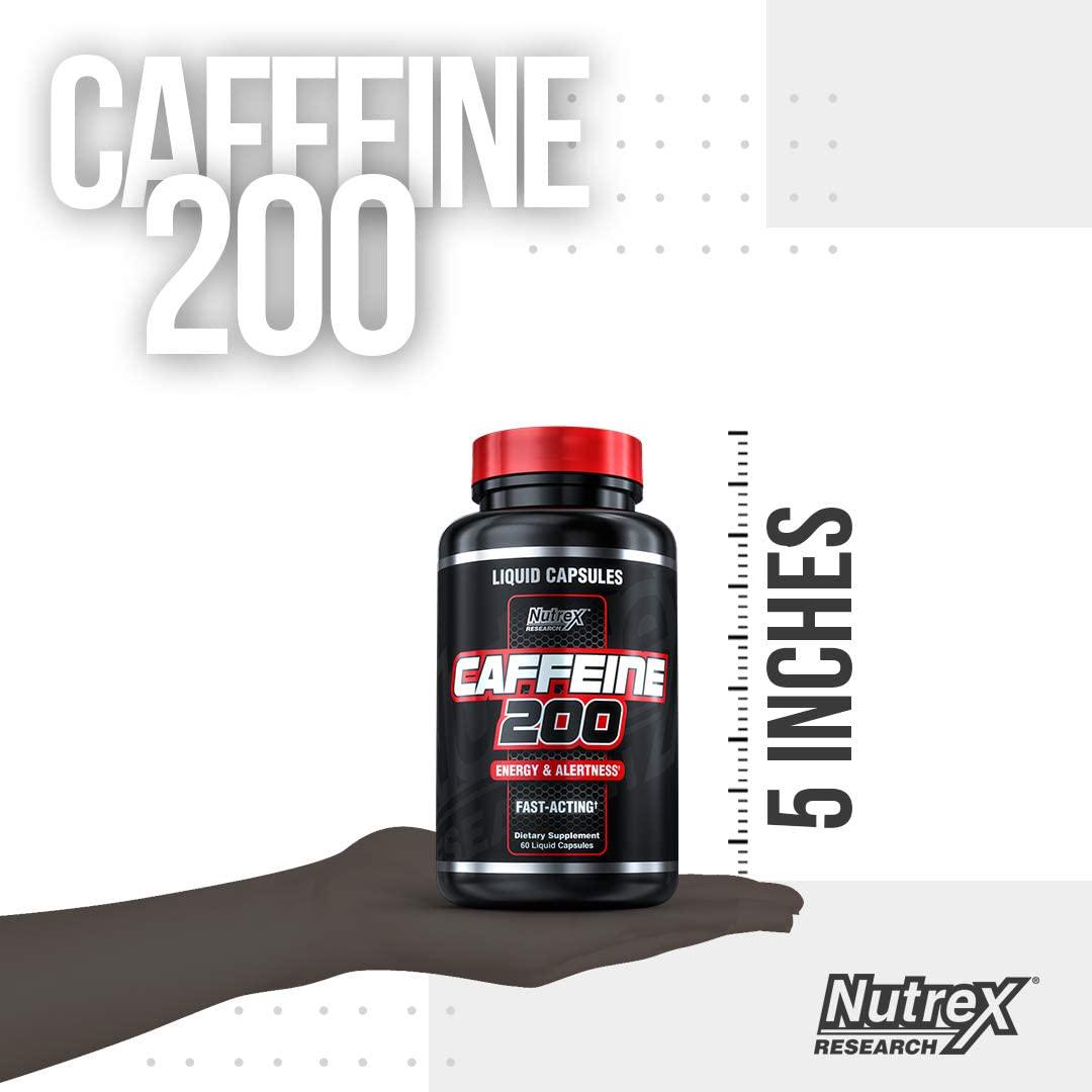 Nutrex Research Caffeine Pills 200 mg | Smooth Energy and Focus - Focused Energy for Your Mind and Body - No Crash - No Jitters | Liquid Capsules, 60Count