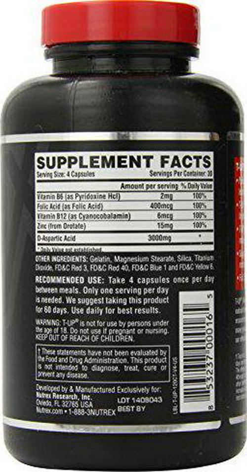 Nutrex T-up, 120 Count