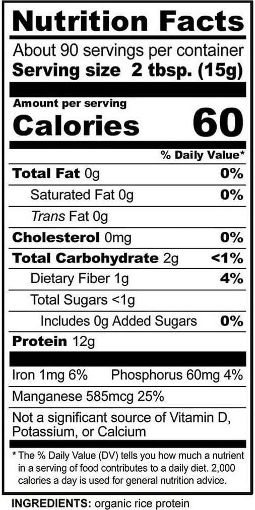 NutriBiotic Certified Organic Rice Protein Plain, 3 Pound | Low Carbohydrate Vegan Protein Powder | Raw, Certified Kosher and Keto Friendly | Made without Chemicals, GMOs and Gluten | Easy to Digest