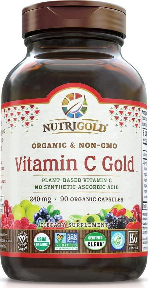 NutriGold Organic Whole-Food Vitamin C 240 mg 90 plantcaps
