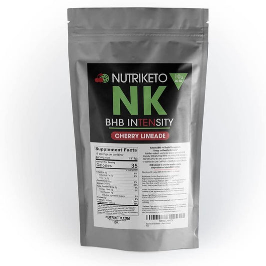 NutriKeto BHB Intensity - Cherry Limeade - 10g BHB per Serving - Ketogenic Diet - Exogenous Ketones - Caffeine Free