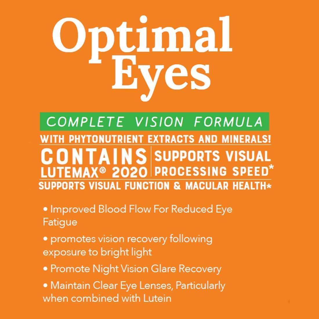 Nutricelebrity Lutein and Zeaxanthin Supplements - Eye Vitamins, Lutemax 2020 Eye Vision Health and Eye Strain Support, Macular Health, Dry Eye and Night Vision, 60 Caps (1 Per Day) Dietary - 3 Pack