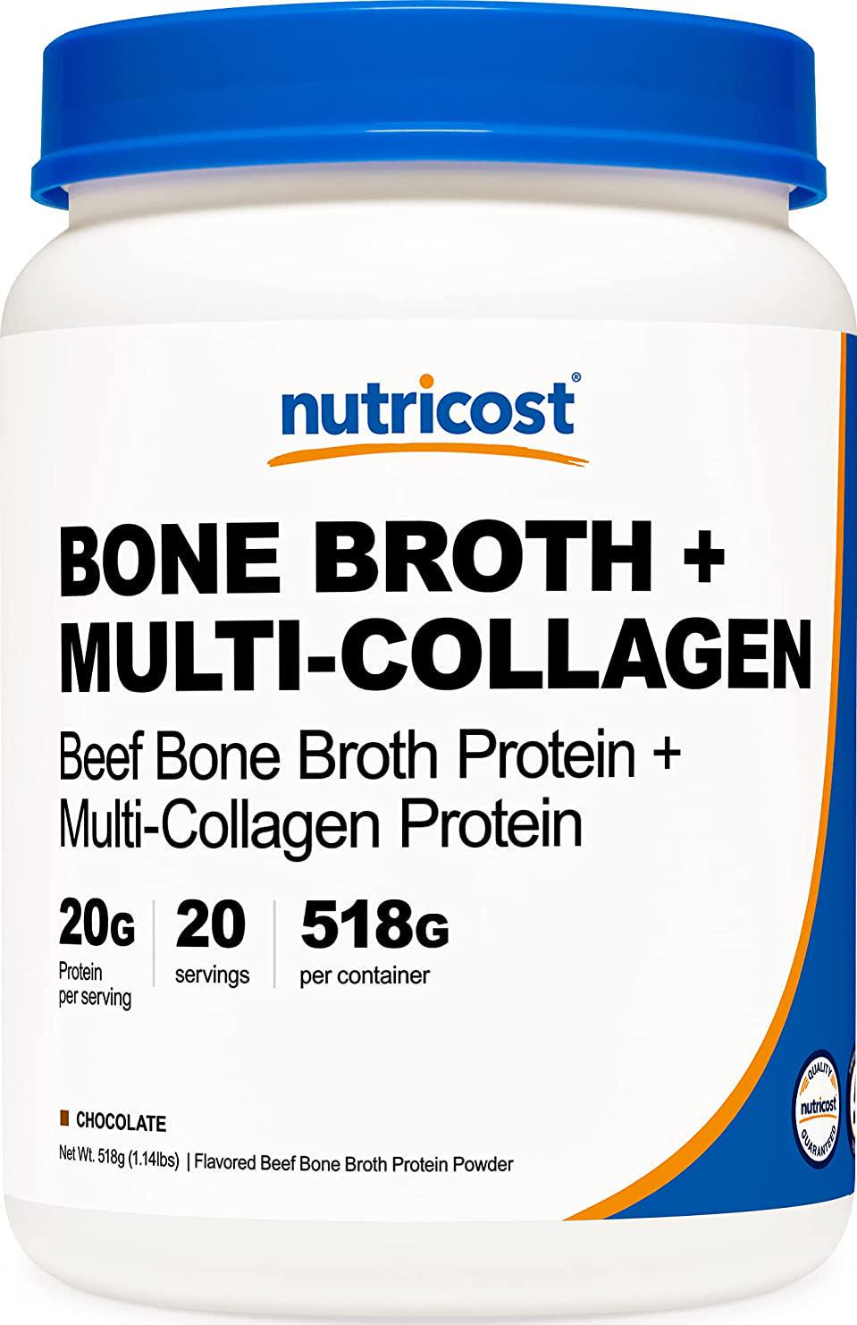 Nutricost Beef Bone Protein Powder + Multi Collagen (20 Servings) - Chocolate