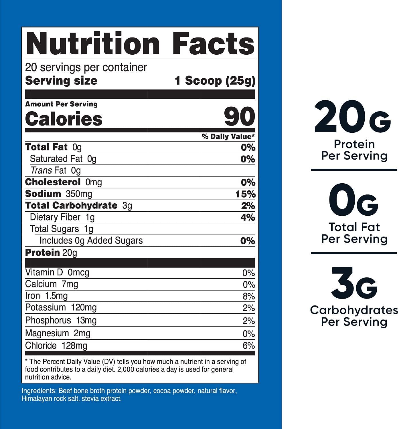 Nutricost Beef Bone Protein Powder + Multi Collagen (20 Servings) - Chocolate