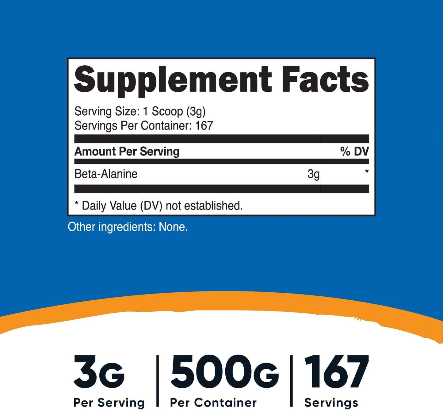 Nutricost Beta Alanine Powder 500 Grams (1.1lbs) - Pure Beta Alanine, Gluten Free and Non-GMO