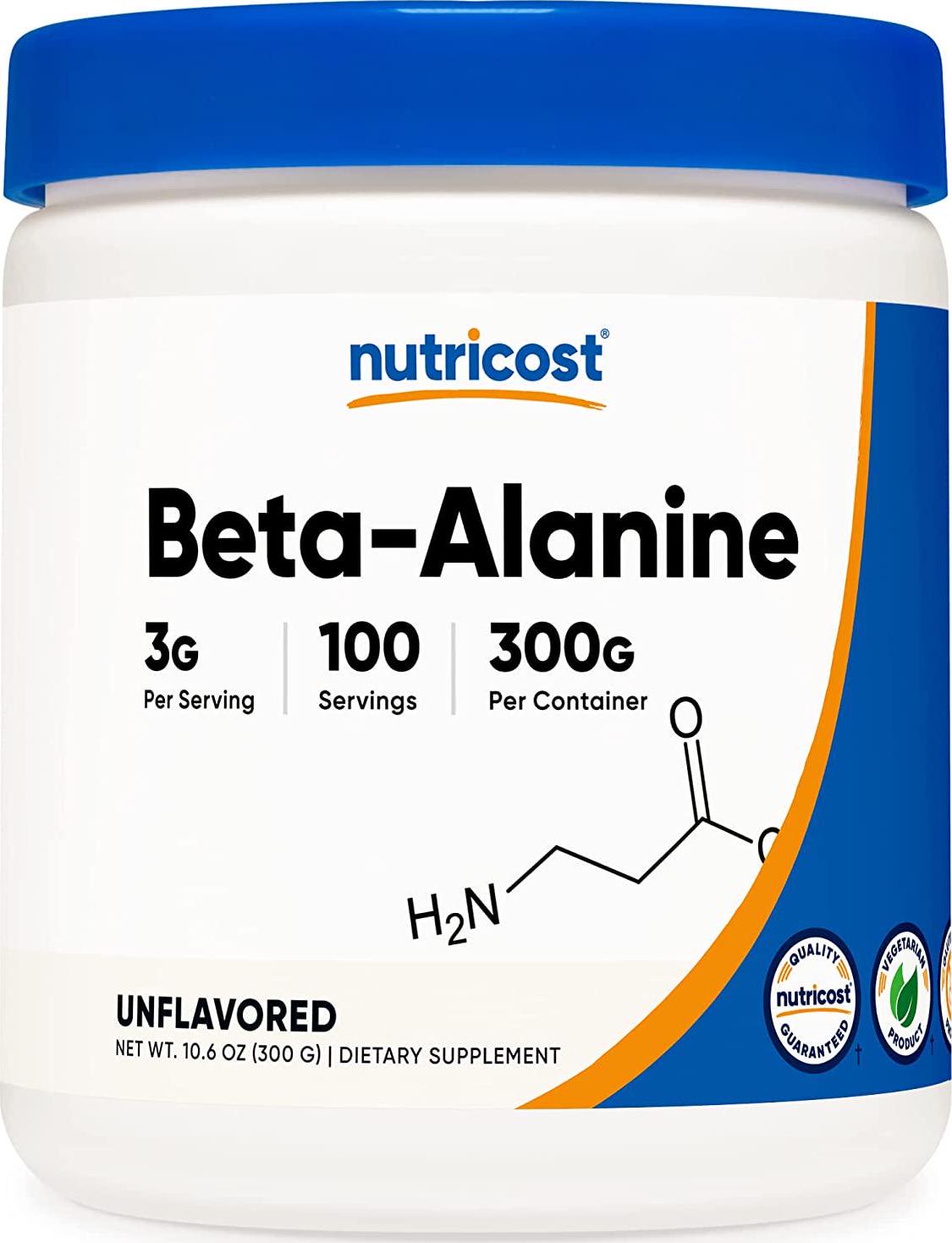 Nutricost Beta Alanine Powder 300 Grams (10.6oz) - 3 Grams Per Serving