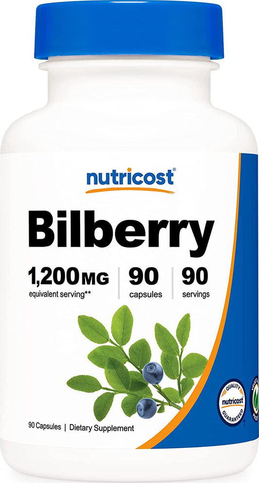 Nutricost Bilberry Capsules 1200mg (90 Veggie Capsules) - Gluten Free and Non-GMO