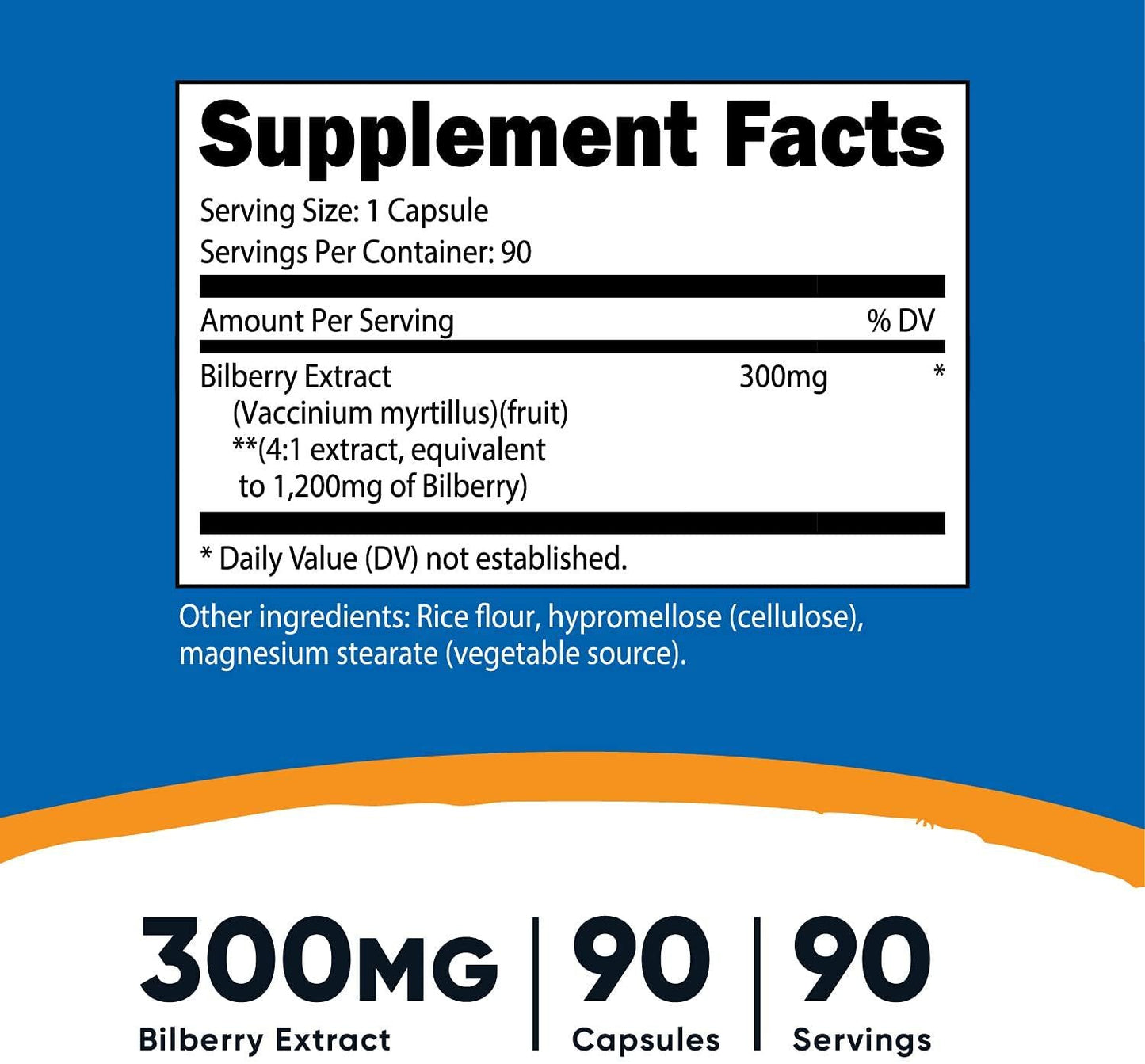 Nutricost Bilberry Capsules 1200mg (90 Veggie Capsules) - Gluten Free and Non-GMO