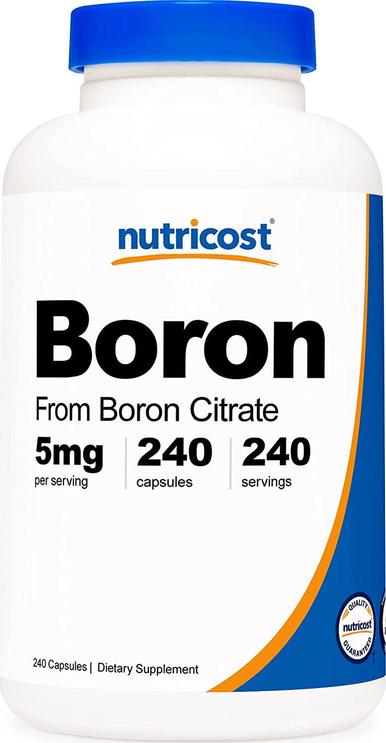 Nutricost Boron Capsules 5mg, 240 Veggie Capsules - Gluten Free, Non-GMO