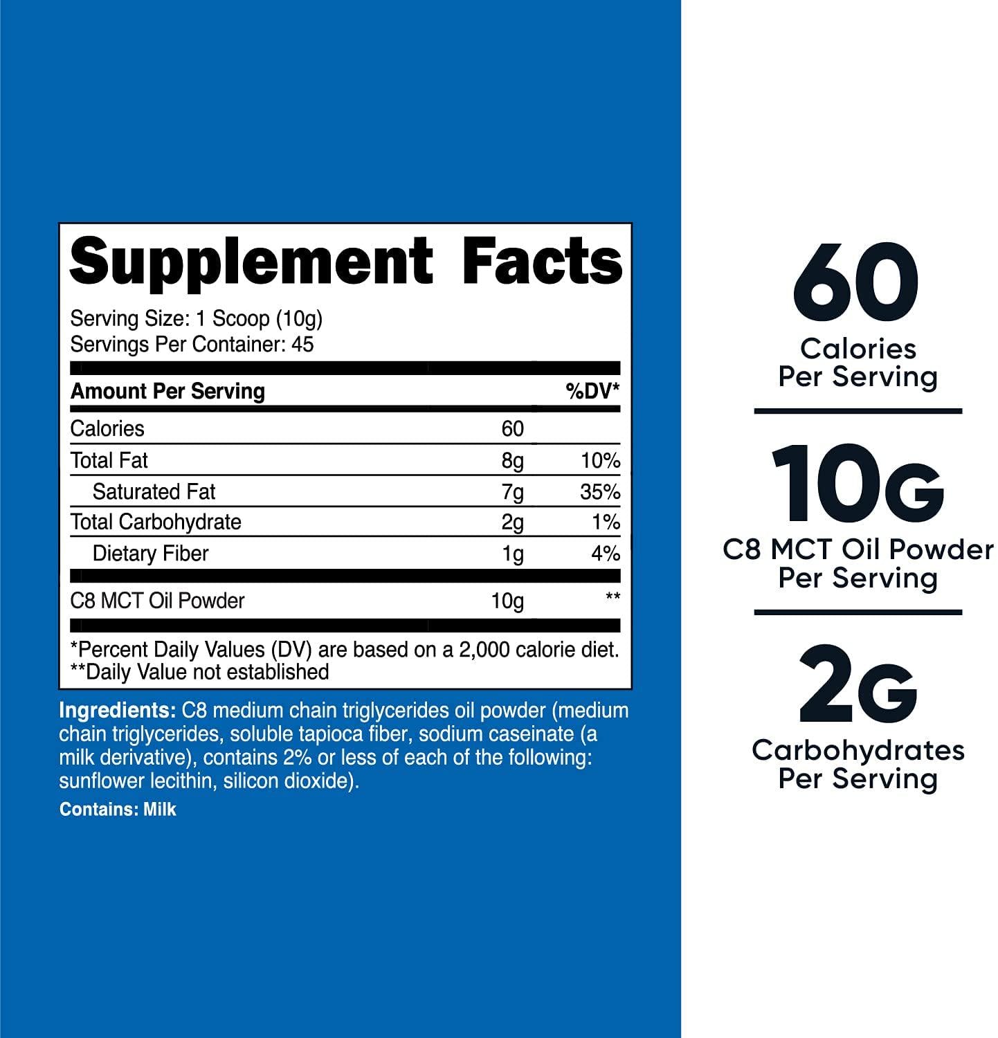 Nutricost C8 Mct Oil Powder - 95% C8 Mct Oil Powder