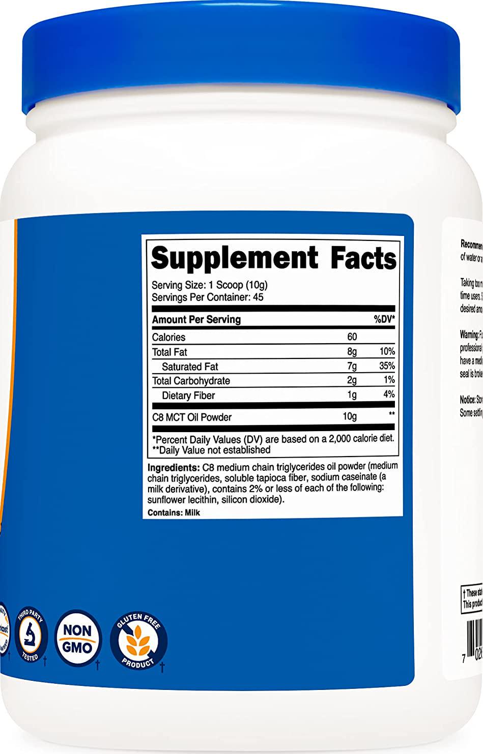 Nutricost C8 Mct Oil Powder - 95% C8 Mct Oil Powder