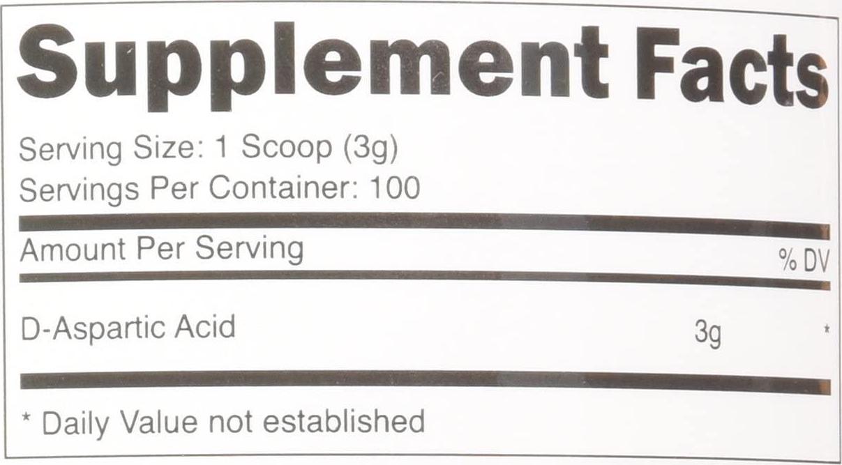 Nutricost D-Aspartic Acid (DAA) Powder 300G - Pure D Aspartic Acid