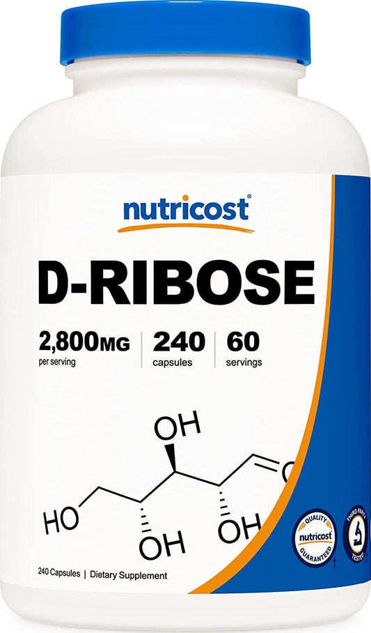 Nutricost D-Ribose 700mg (2800mg Per Serving), 240 Capsules - Vegetarian Friendly, Non-GMO, Gluten Free