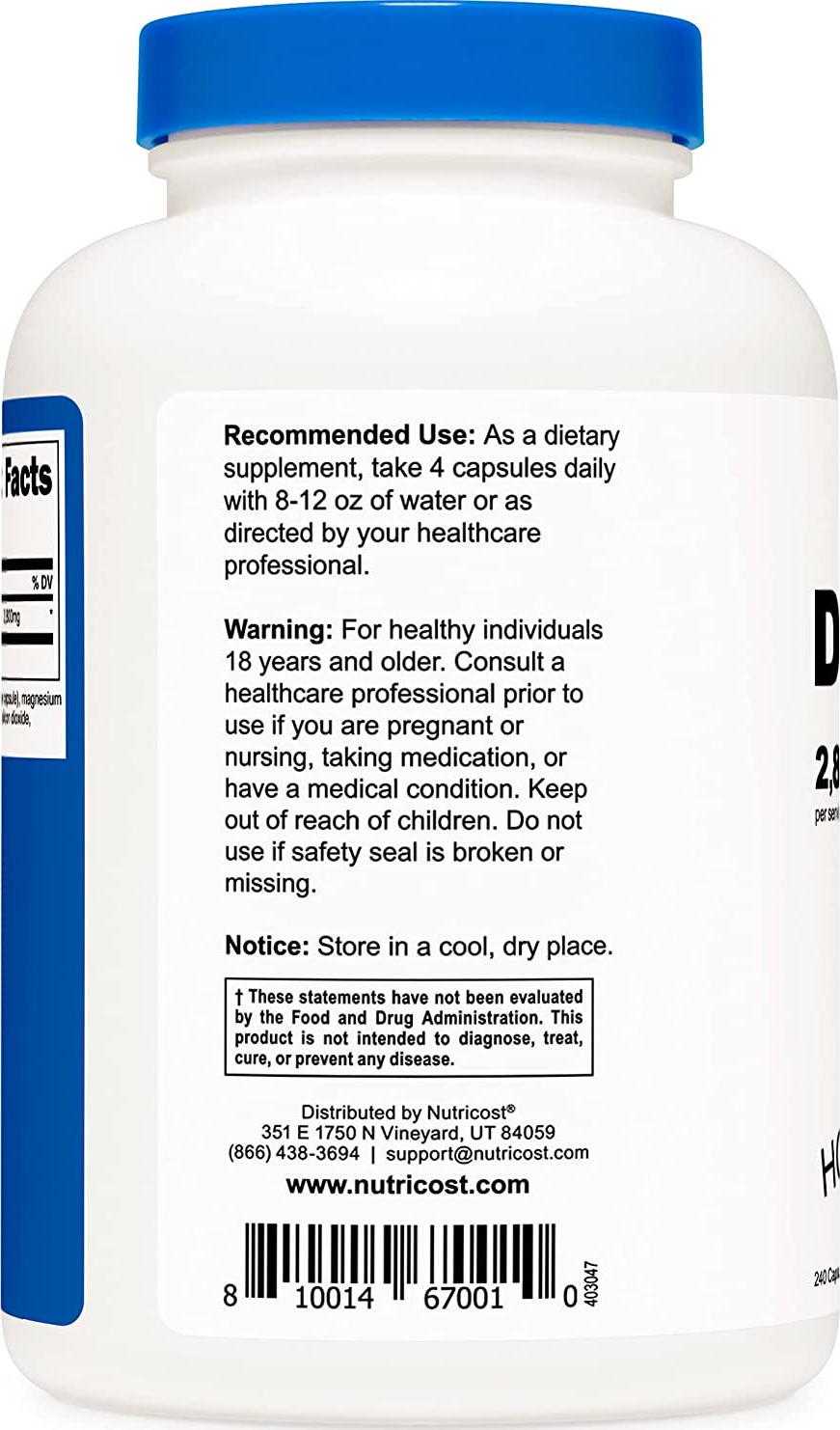Nutricost D-Ribose 700mg (2800mg Per Serving), 240 Capsules - Vegetarian Friendly, Non-GMO, Gluten Free