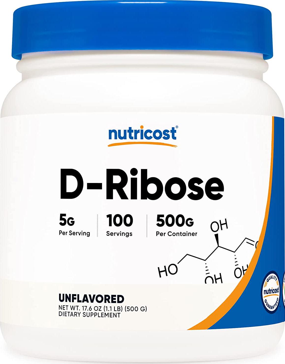 Nutricost D-Ribose Powder 500 Grams - 5000mg Per Serving, Non-GMO (500 Grams)