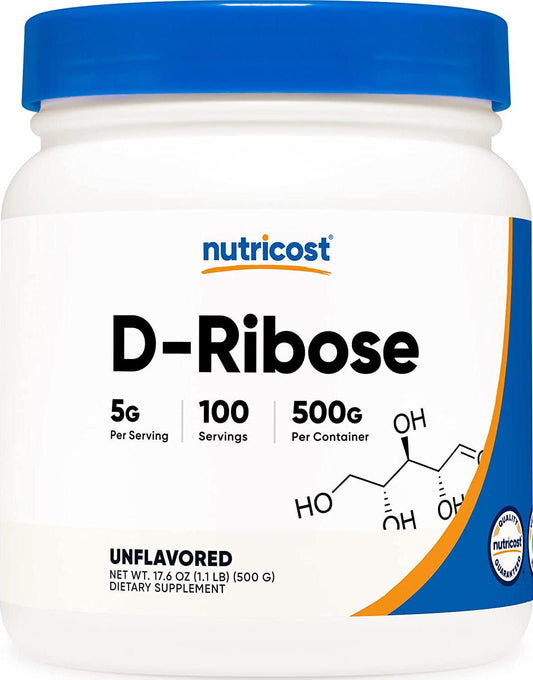 Nutricost D-Ribose Powder 500 Grams - 5000mg Per Serving, Non-GMO (500 Grams)
